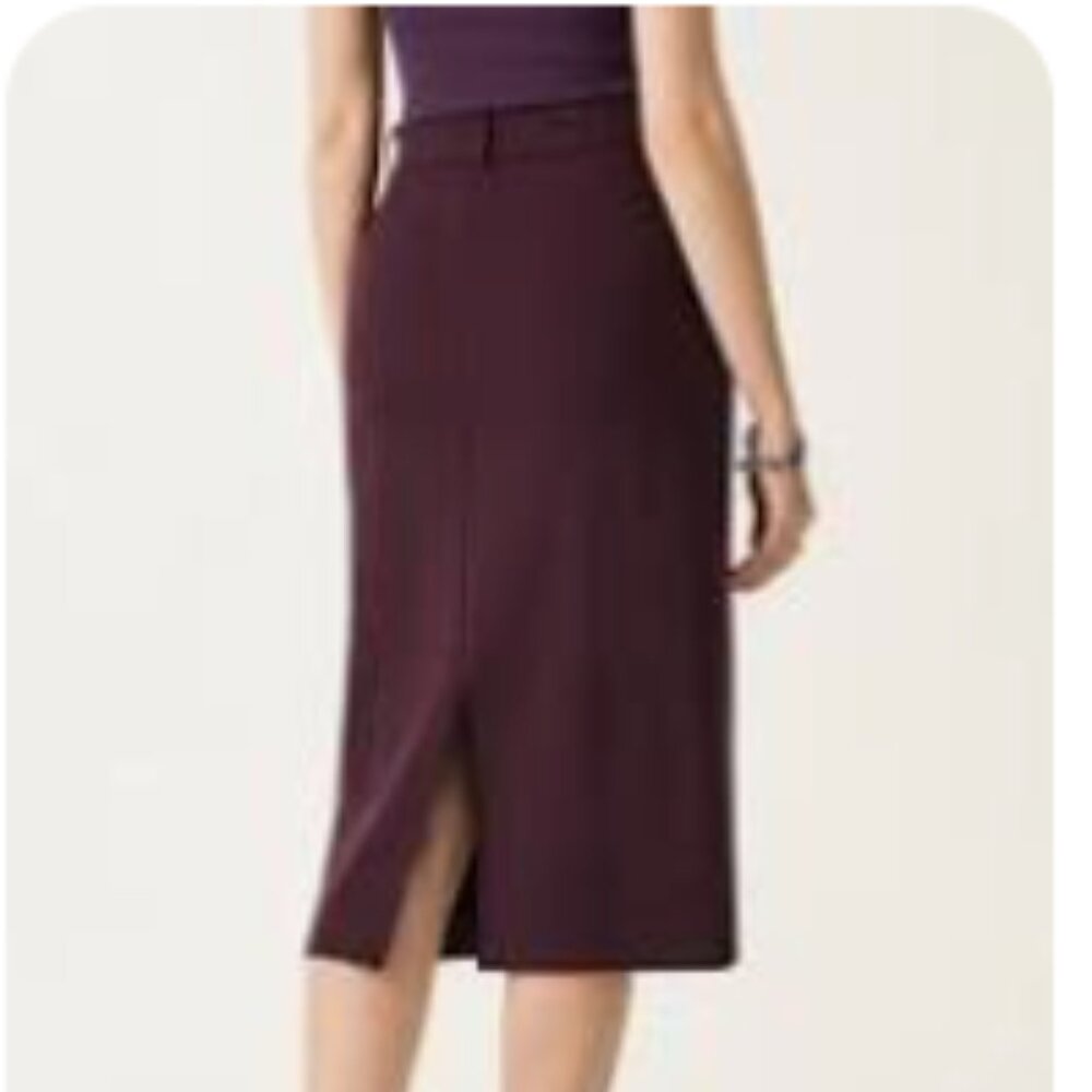 OGL Ponte-De-Roma Essential A-line Midi Skirt with Zippered Pockets NWT - Picture 4 of 11